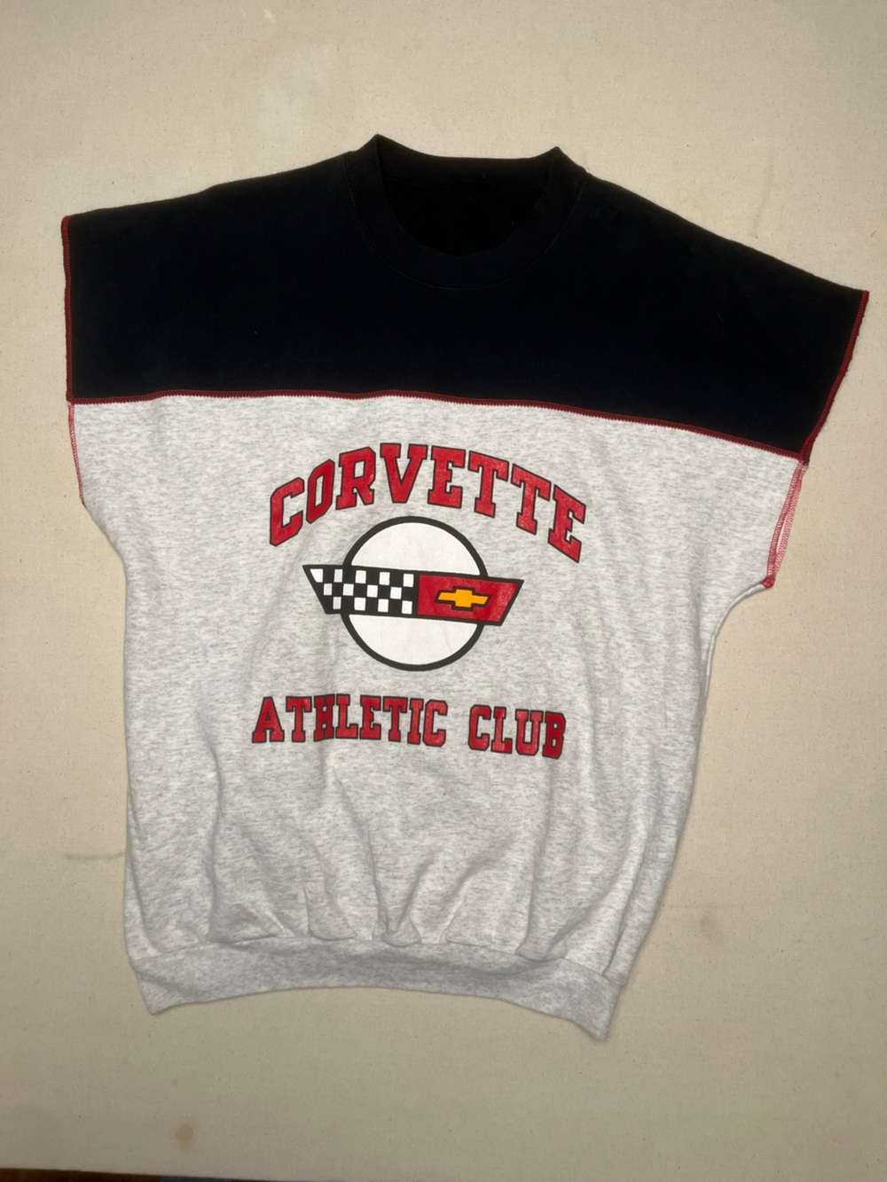 Corvette Athletic Club Grey & Black Sleeveless sweatshirt